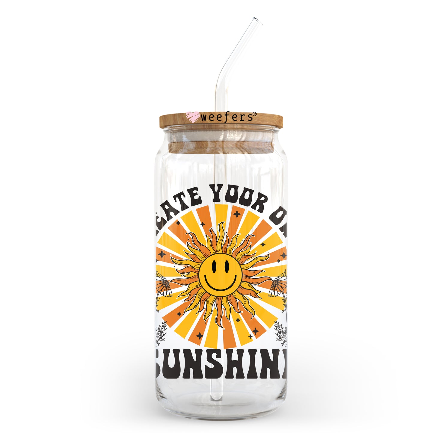 Create Your Own Sunshine 20oz Libbey Glass Can UV DTF or Sublimation Wrap - Decal Weefers