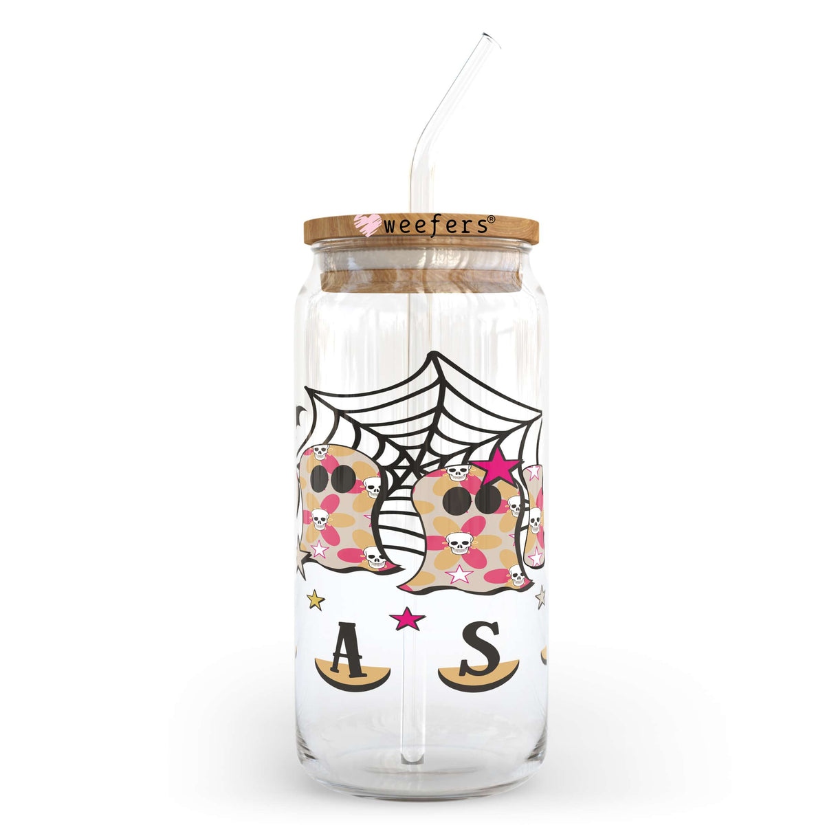 Spooky Season Ghosts 20oz Libbey Glass Can, 34oz Hip Sip, 40oz Tumbler UV DTF or Sublimation Decal Transfer Weefers