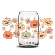 Load image into Gallery viewer, Happy Jack o&#39; Lantern Pumpkins 16oz Libbey Glass Can UV-DTF or Sublimation Wrap - Decal
