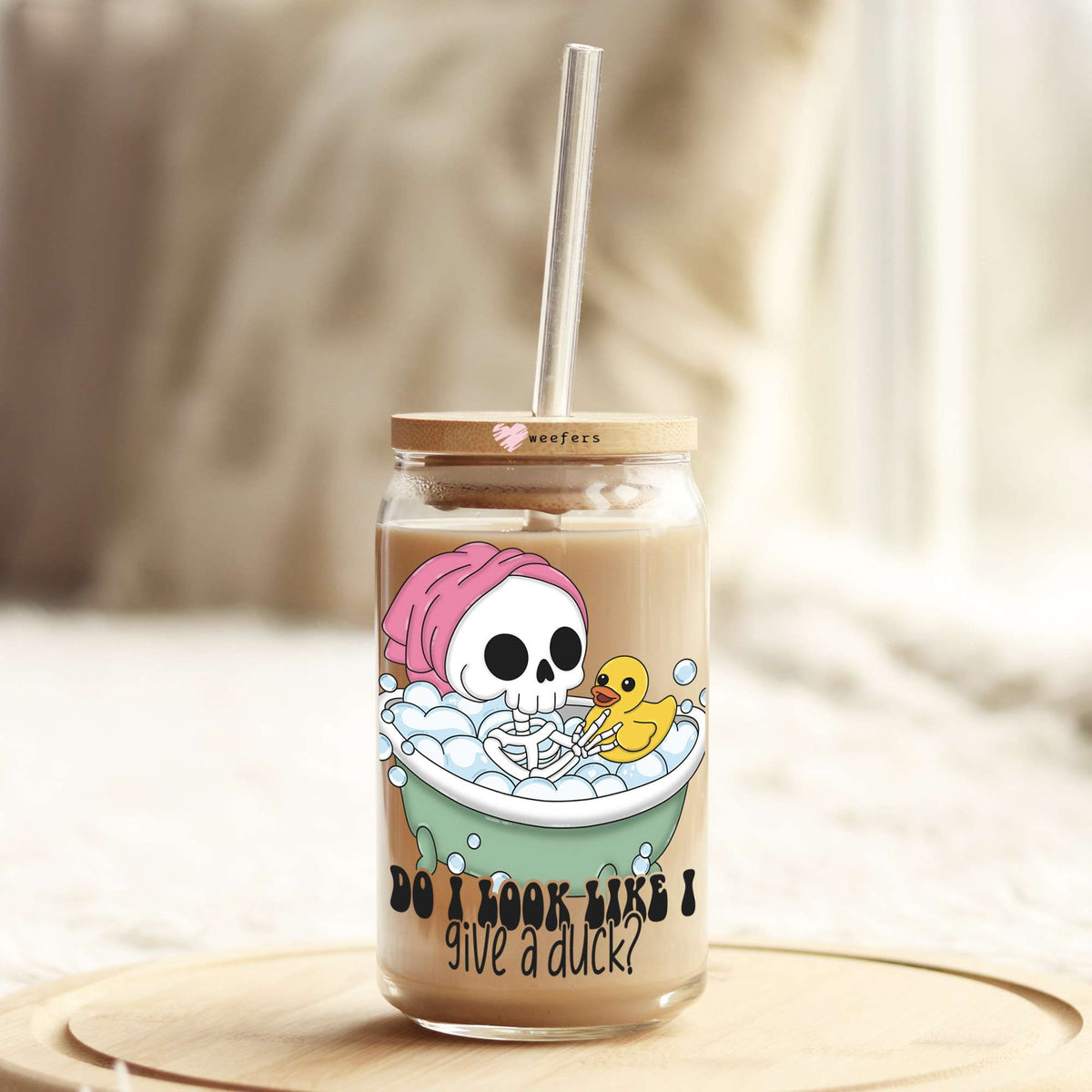 Do I Look Like I Give a Duck? 16oz Libbey Glass Can UV DTF or Sublimation Cup Wrap - Decal Transfers Weefers