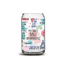 Load image into Gallery viewer, My Daily Bible Affirmations 16oz Libbey Glass Can UV-DTF or Sublimation Wrap - Decal
