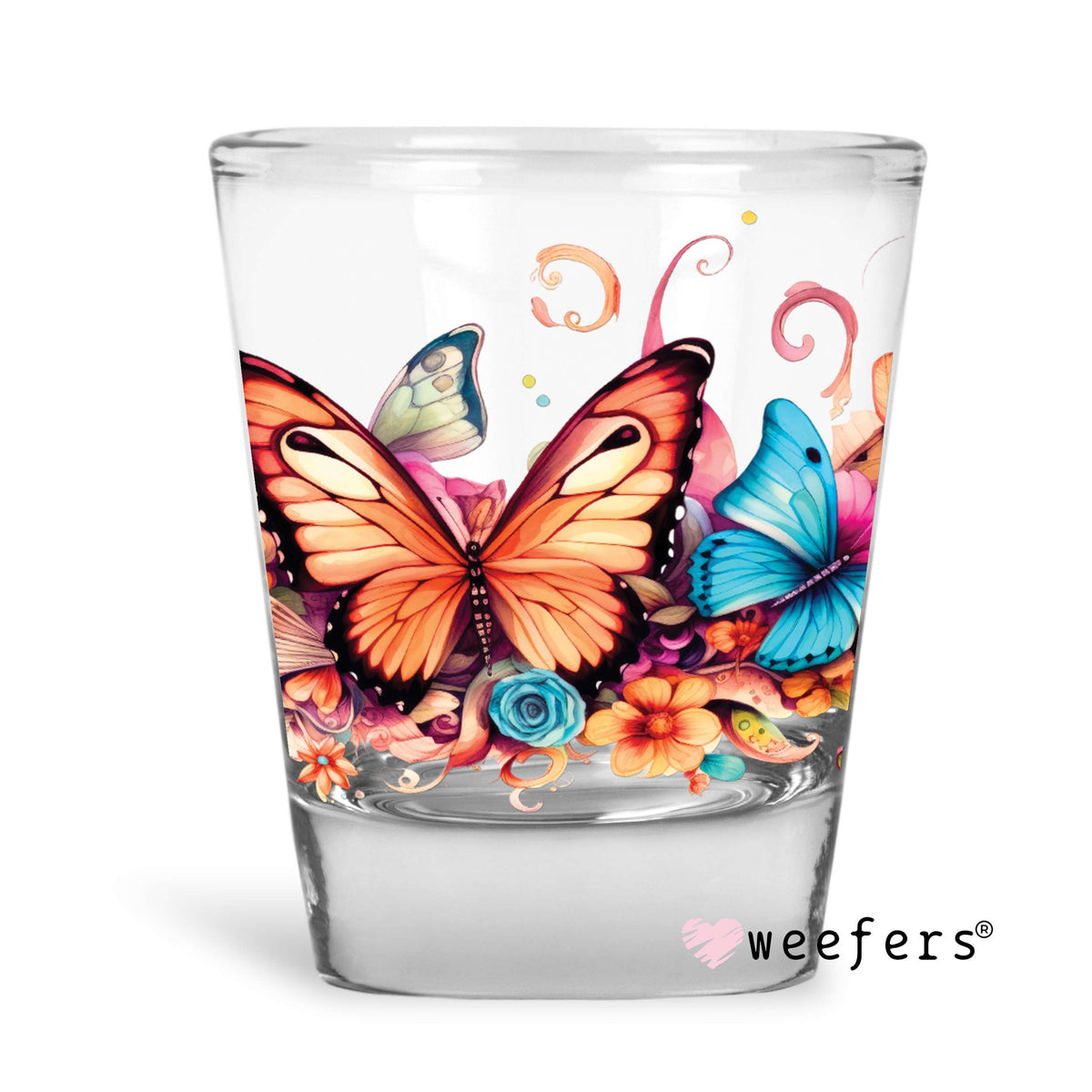 Oh Butterfly Shot Glass Short UV DTF or Sublimation Wrap - Decal Weefers