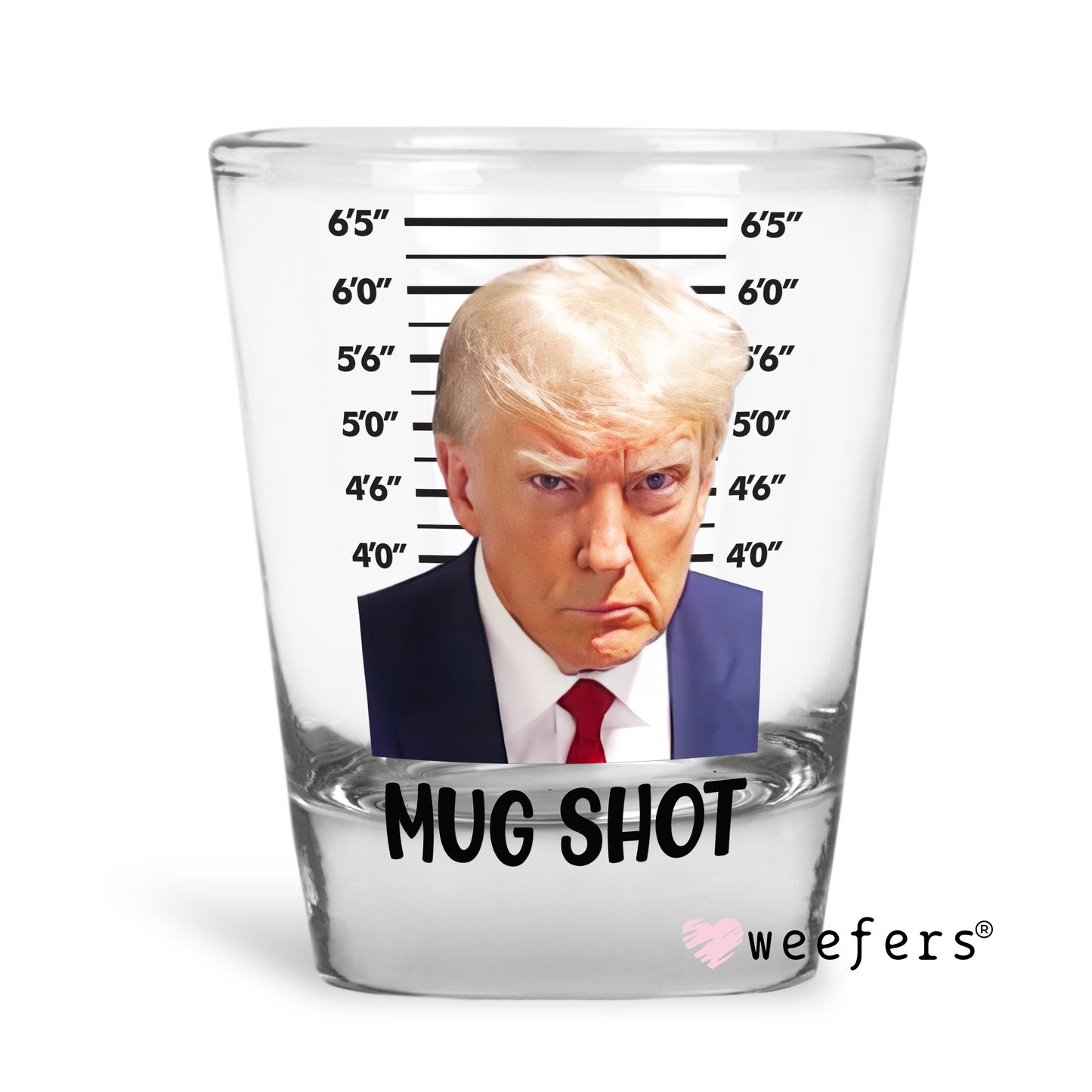 Trump Mug Shot Shot Glass Short UV DTF or Sublimation Wrap - Decal Weefers