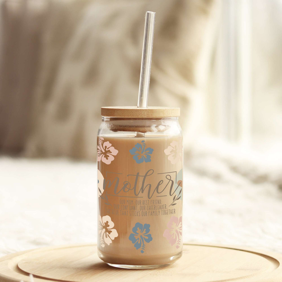 Mother Quote 16oz Libbey Glass Can UV DTF or Sublimation Wrap - Decal Weefers