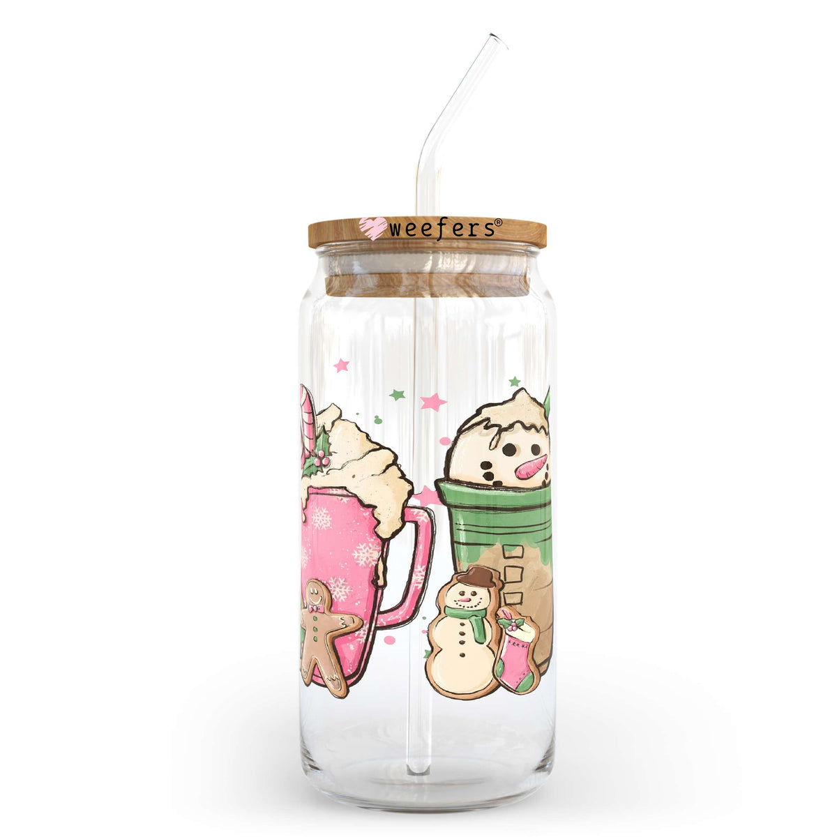 Christmas Coffee Latte 20oz Libbey UV DTF Decal Weefers