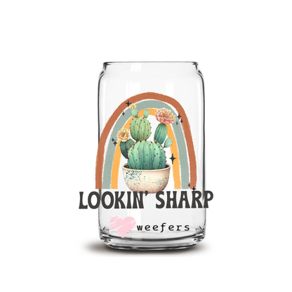 Lookin Sharp Cactus 16oz Libbey Glass Can UV DTF or Sublimation Decal Transfer - Weefers