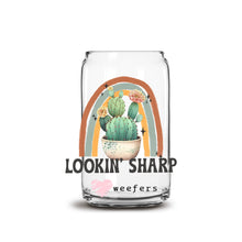 Load image into Gallery viewer, a glass jar with a picture of a cactus in it
