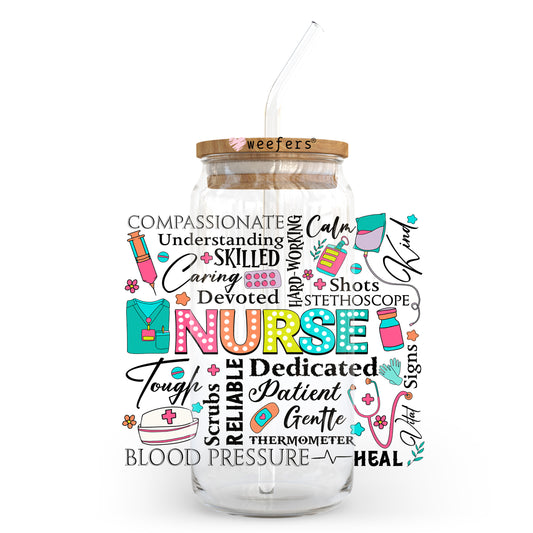 Nurse Affirmations 20oz Libbey Glass Can, 34oz Hip Sip, 40oz Tumbler, 24oz Cold Cup UV DTF or Sublimation Decal Transfer - Weefers