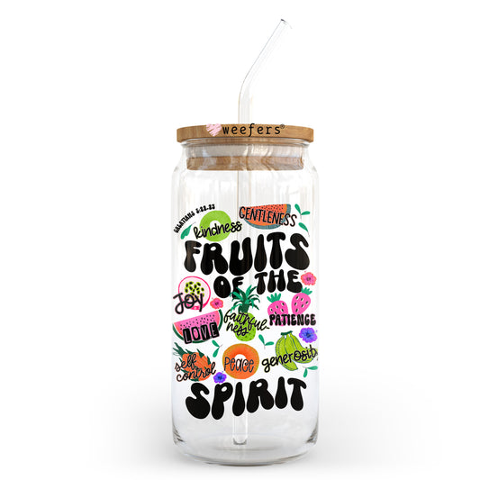 Fruits of the Spirit 20oz Libbey Glass Can UV DTF or Sublimation Wrap - Decal Transfer - Weefers