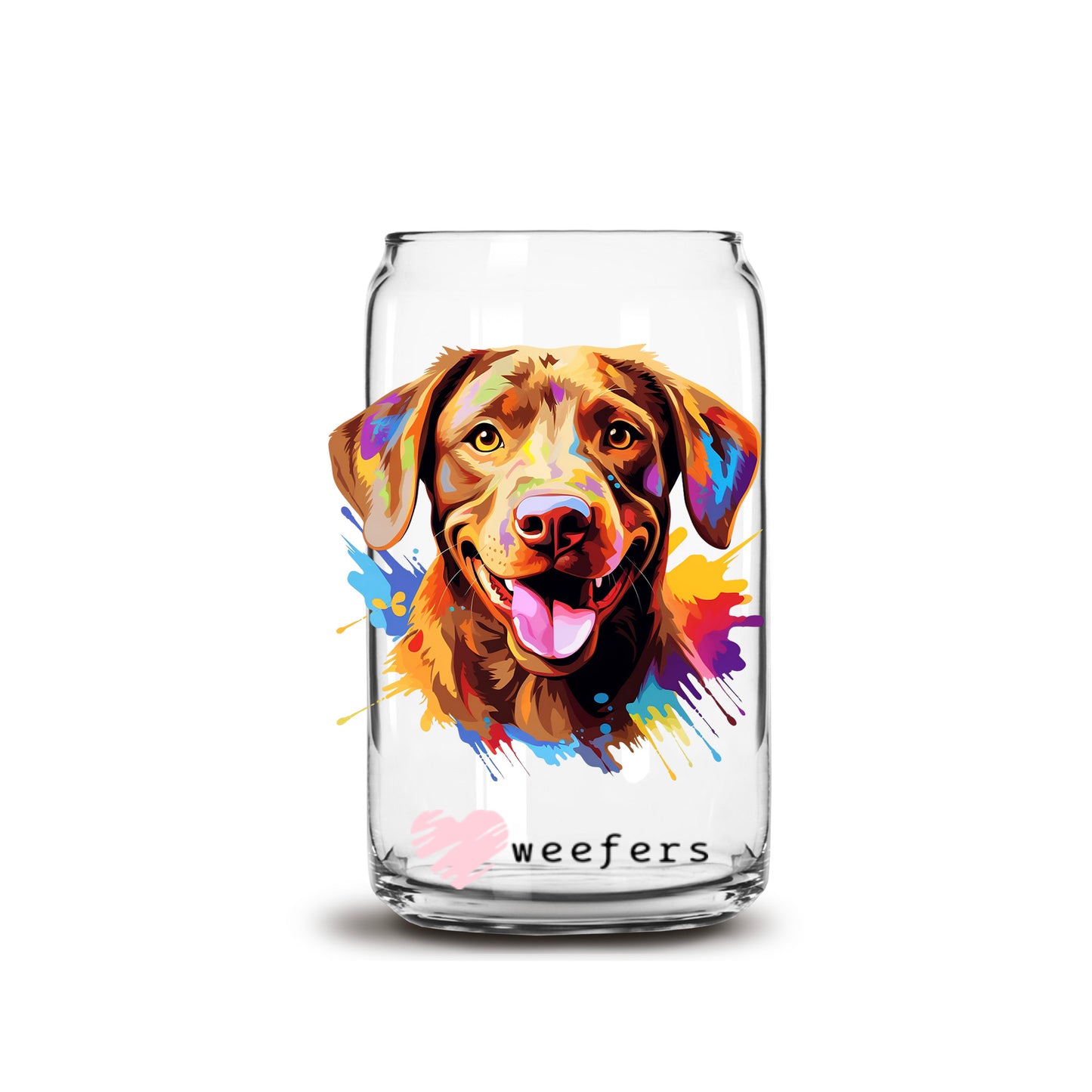 Chesapeake Bay Retriever Colorful Watercolor 16oz Libbey Glass Can UV DTF or Sublimation Wrap - Decal - Weefers