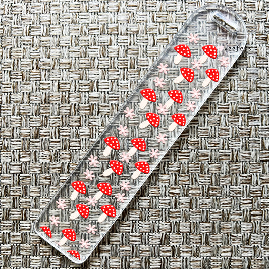 Mini Mushrooms and Flowers Bookmark UV DTF Decal - Weefers