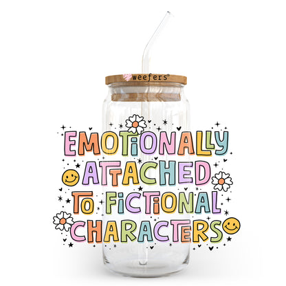 Emotionally Attached to Fictional Characters 20oz Libbey Glass Can, 34oz Hip Sip, 40oz Tumbler, 24oz Cold Cup UV DTF or Sublimation Decal Transfer - Weefers