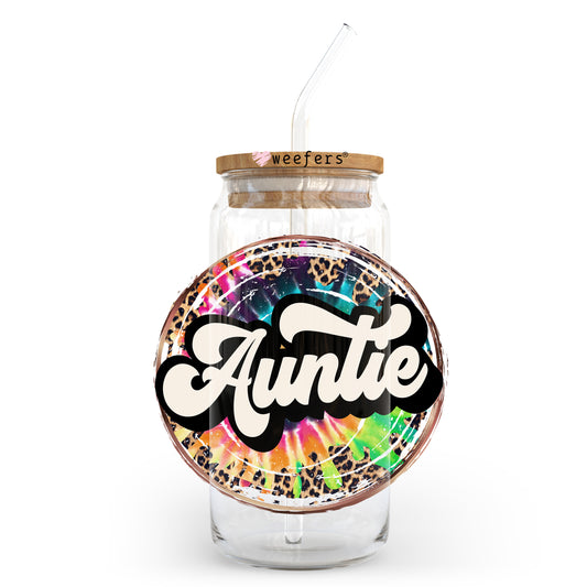 Auntie Tie Die 20oz Libbey Glass Can, 34oz Hip Sip, 40oz Tumbler, 24oz Cold Cup UV DTF or Sublimation Decal Transfer - Weefers