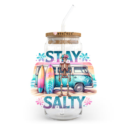 Stay Salty Bus Skeleton 20oz Libbey Glass Can, 34oz Hip Sip UV DTF or Sublimation Decal Transfer - Weefers