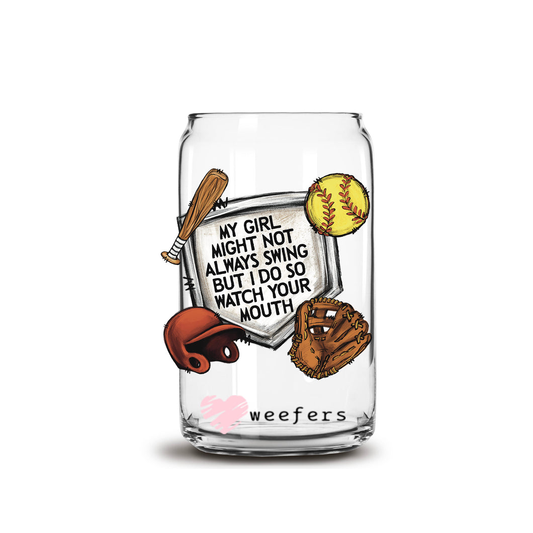 a glass jar with a picture of a baseball, mitt, glove and ball