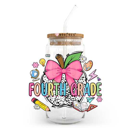 Fourth Grade 20oz Libbey Glass Can, 34oz Hip Sip, 40oz Tumbler, 24oz Cold Cup UV DTF or Sublimation Decal Transfer - Weefers