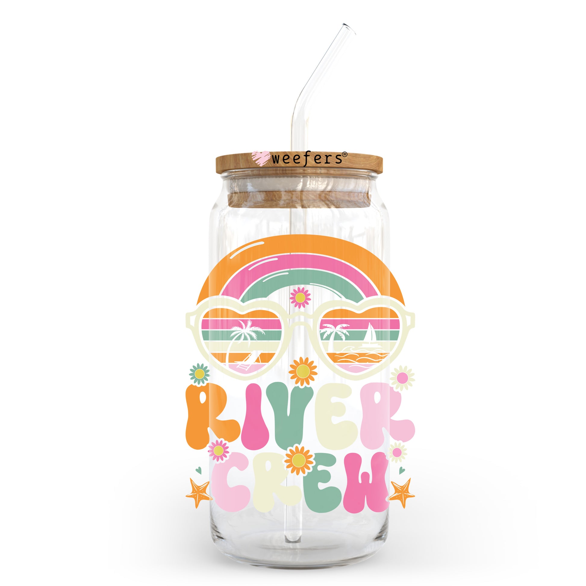 River Crew 20oz Libbey Glass Can, 34oz Hip Sip, 40oz Tumbler, 24oz Cold Cup UV DTF or Sublimation Decal Transfer - Weefers