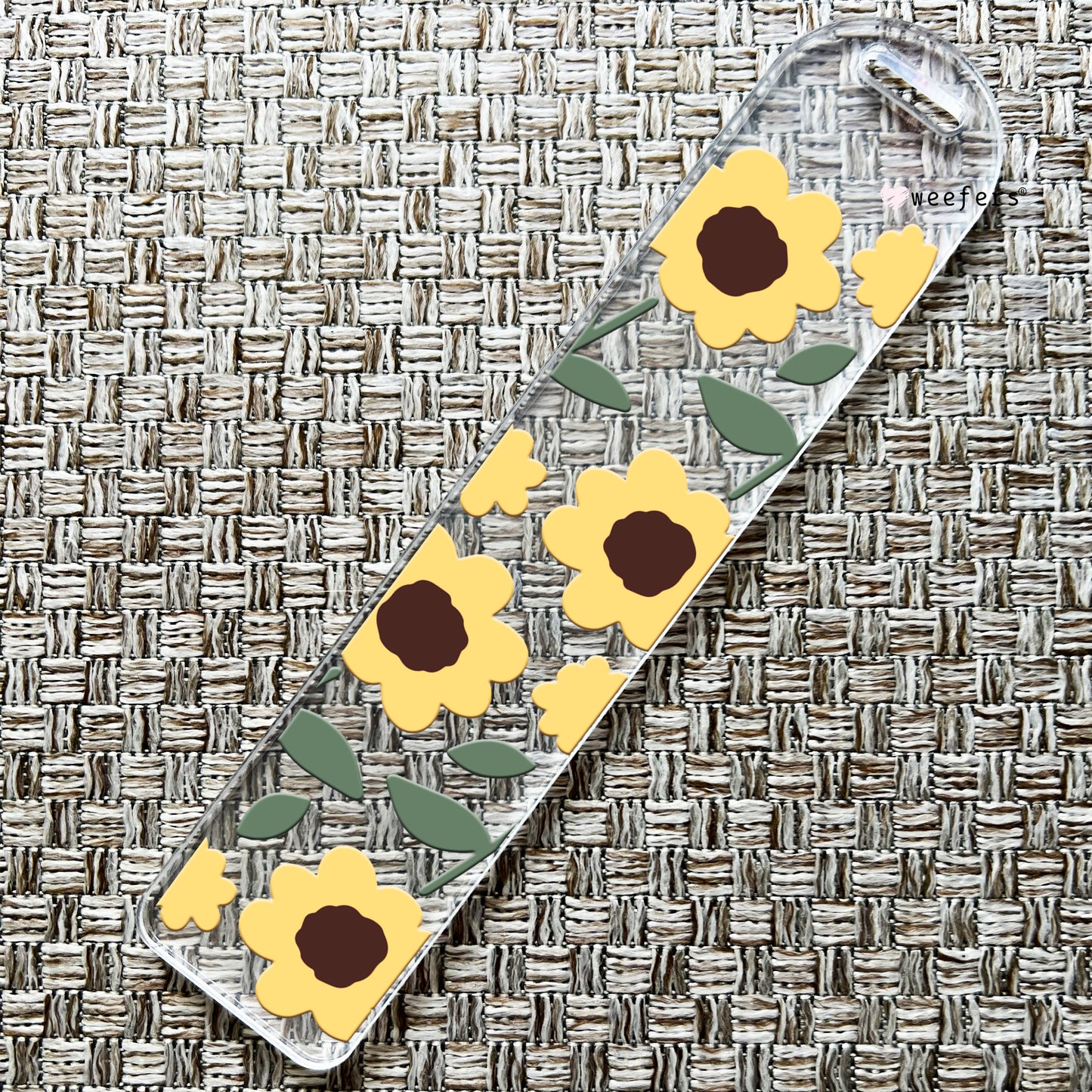 Sunflower Floral Bookmark UV DTF Decal - Weefers