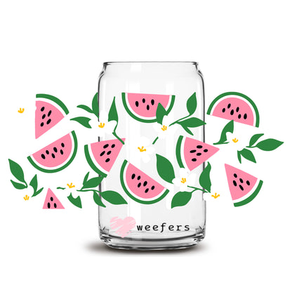 Watermelon Slices 16oz Libbey Glass Can UV DTF or Sublimation Wrap - Transfer - Weefers