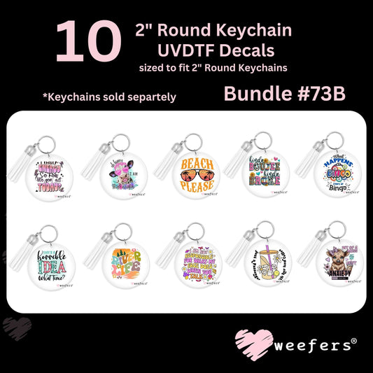 (10) 2" Round Keychain UV DTF Decal Bundle #0073b - Weefers