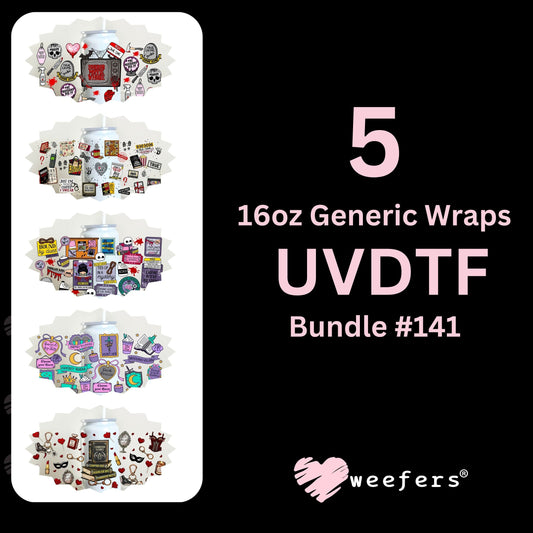 Smut Books and True Crime UV DTF Cup Wrap Bundle 16oz Generic Weefers