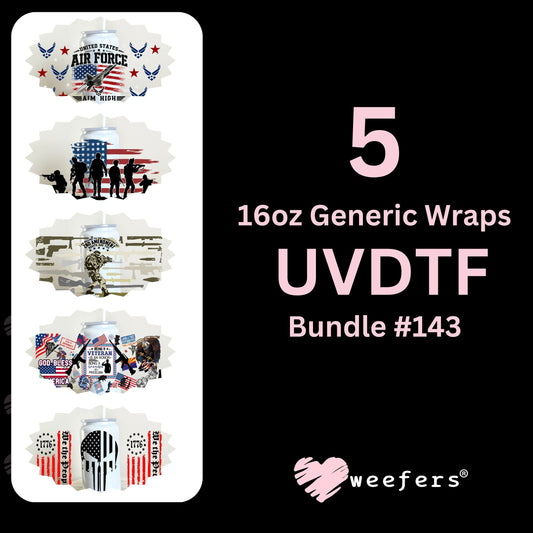Military Ver 1 UV DTF Cup Wrap Bundle 16oz Generic Weefers