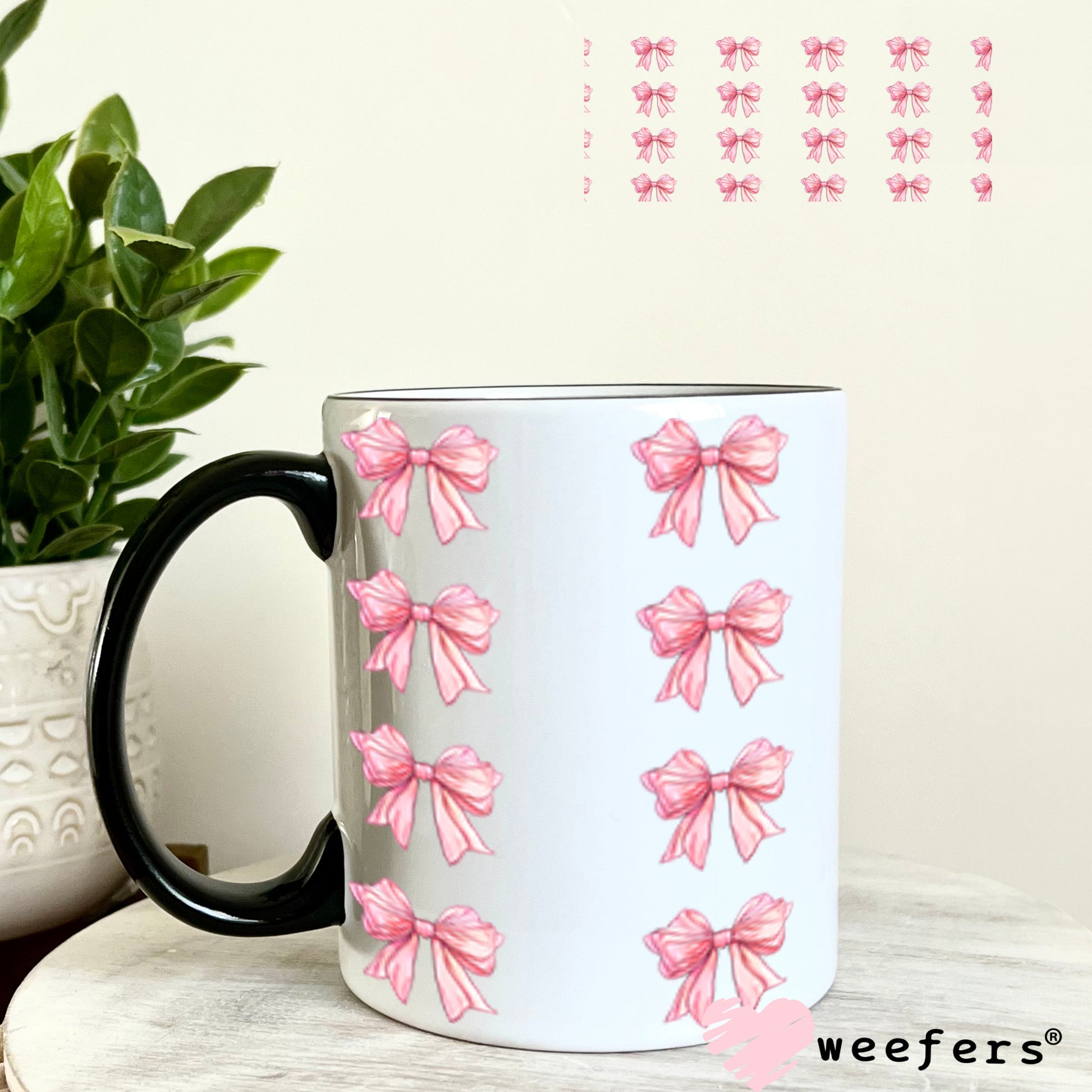 Pink Bows Elements UV DTF Cup Wrap - Weefers Exclusive Wrap Weefers