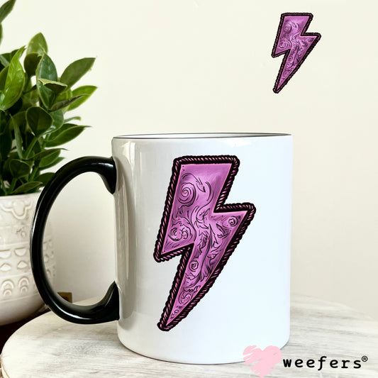Purple Lightening Bolt UV DTF Decal 11oz Coffee Mug Weefers