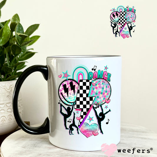 Retro Dance Lightening Bolt UV DTF Decal 11oz Coffee Mug Weefers
