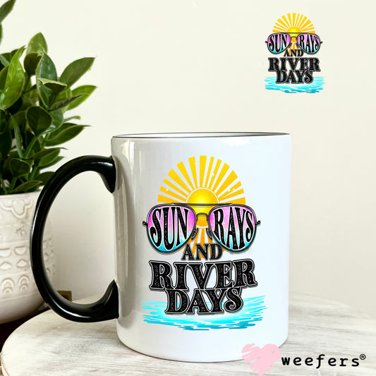 Sun Rays and River Days UV DTF Decal 11oz Coffee Mug Weefers