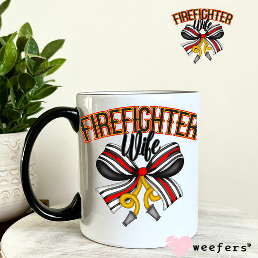 Fire Fighter Wife UV DTF Decal 11oz Coffee Mug Weefers