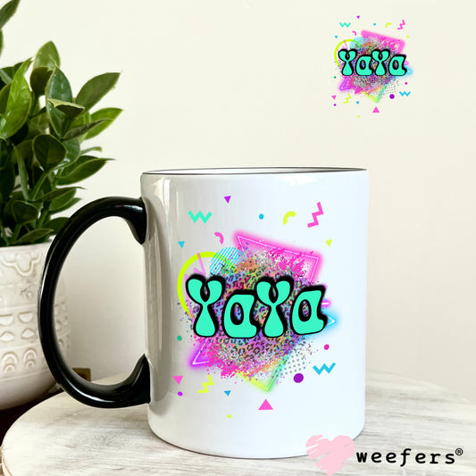 Retro 80's YaYa UV DTF Decal 11oz Coffee Mug Weefers