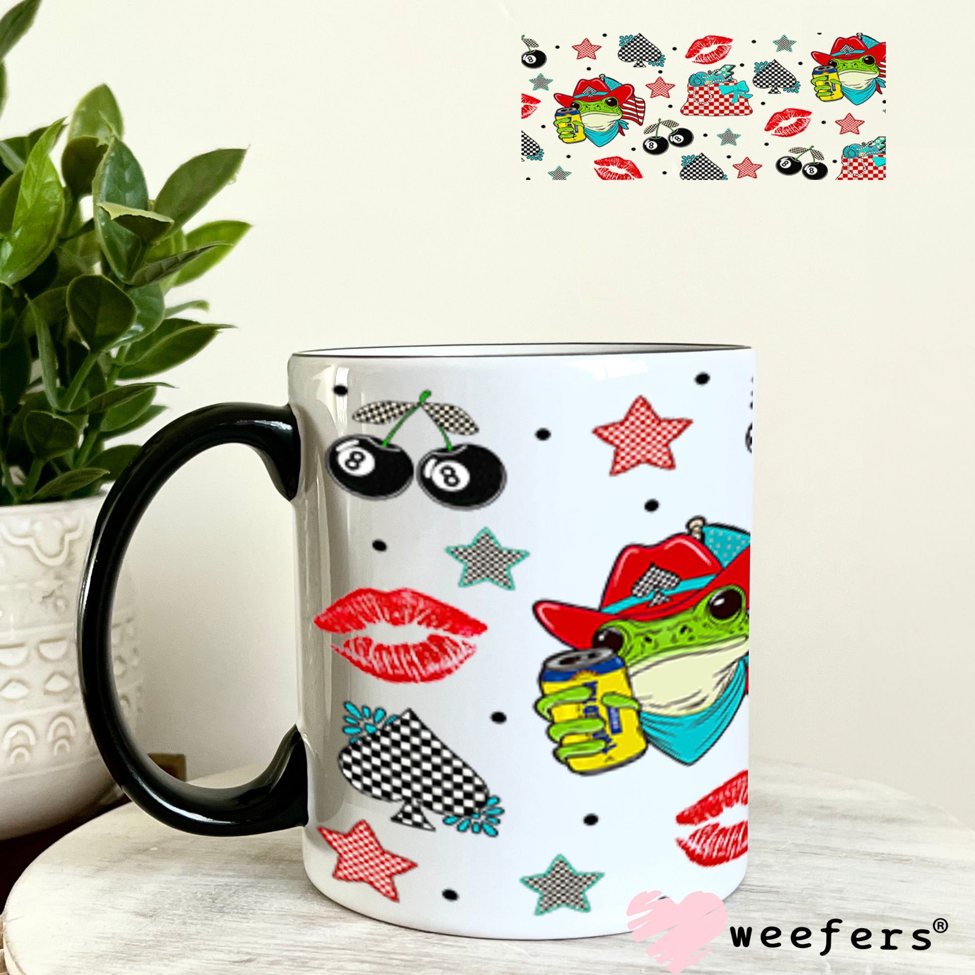 Cowboy Frog Twisted Tea UV DTF Cup Wrap - Weefers Exclusive Wrap 11oz Coffee Mug Cup Wrap Weefers