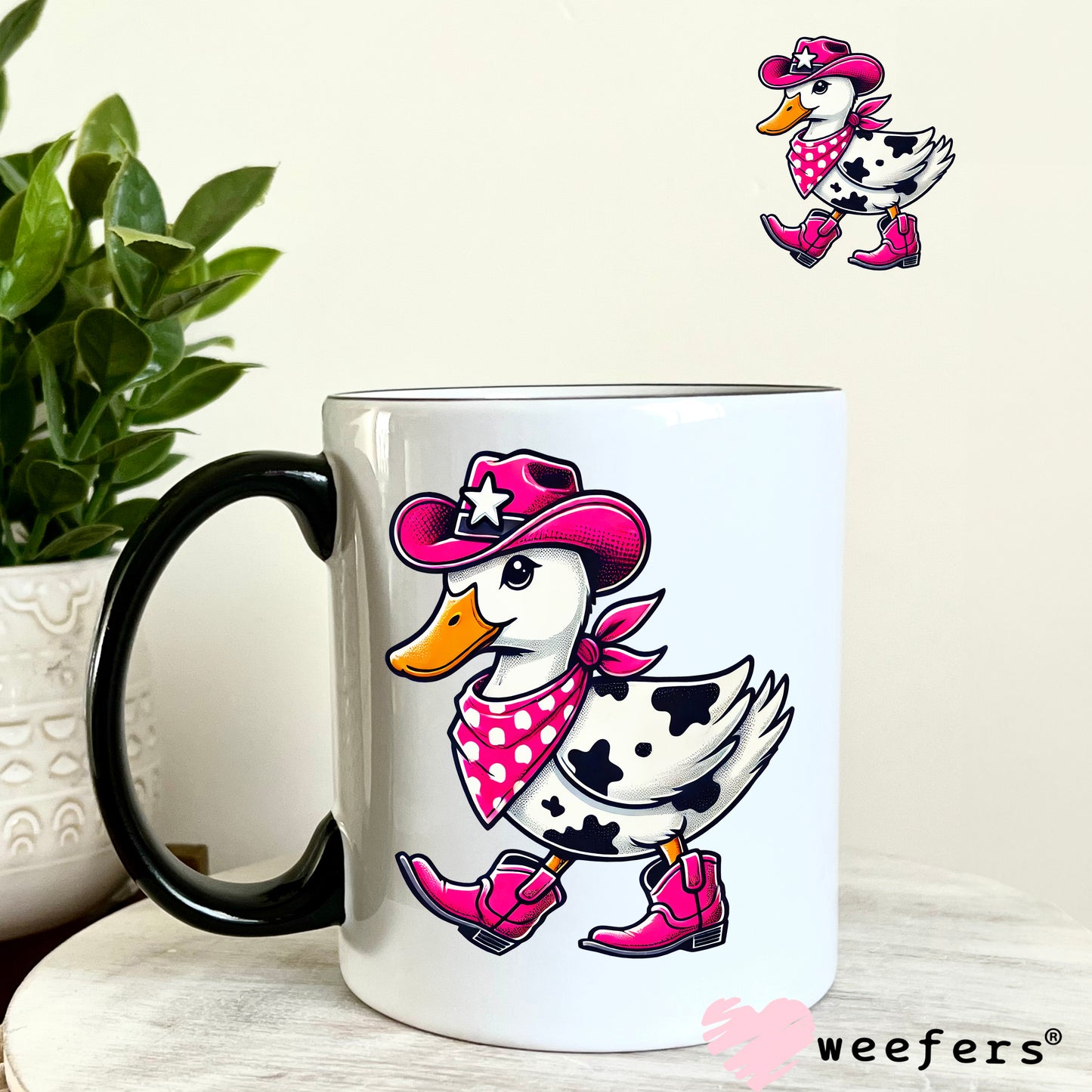 Cowboy Duck UV DTF Decal 11oz Coffee Mug Weefers