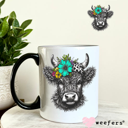 Highlander Flowers UV DTF Decal 11oz Coffee Mug Weefers