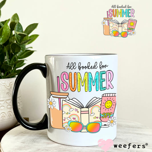 All Booked for Summer UV DTF Decal 11oz Coffee Mug Weefers