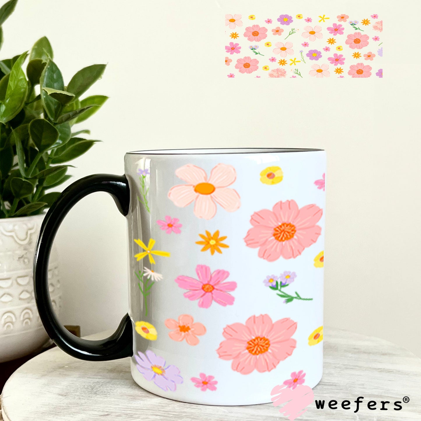 Pastel Wild Flowers UV DTF Cup Wrap - Weefers Exclusive Wrap 11oz Coffee Mug Cup Wrap Weefers