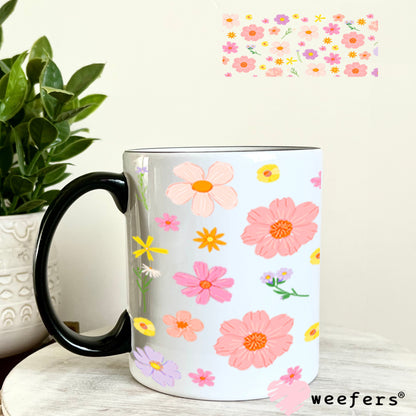 Pastel Wild Flowers UV DTF Cup Wrap - Weefers Exclusive Wrap 11oz Coffee Mug Cup Wrap Weefers