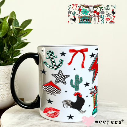 1776 Western 4th of July UV DTF Cup Wrap - Weefers® Exclusive Wrap 11oz Coffee Mug Cup Wrap Weefers