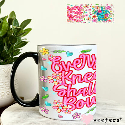 Every Knee Shall Bow Turtle UV DTF Cup Wrap - Weefers Exclusive Wrap 11oz Coffee Mug Cup Wrap Weefers