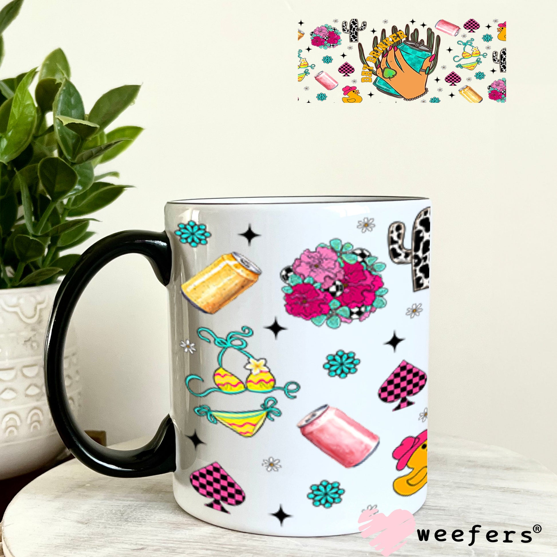 Day Drinker UV DTF Cup Wrap - Weefers Exclusive Wrap 11oz Coffee Mug Cup Wrap Weefers