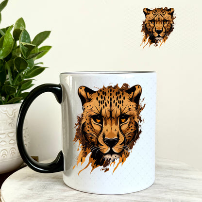 Brown Cheetah UV DTF Decal 11oz Coffee Mug Weefers
