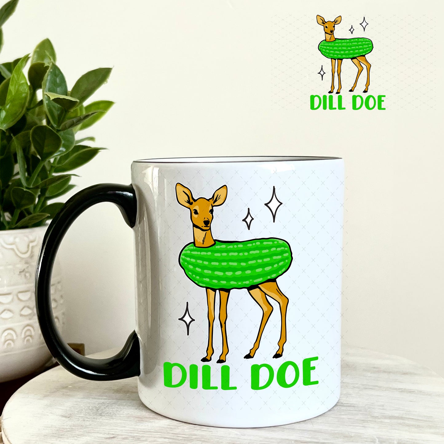 Dill Doe UV DTF Decal 11oz Coffee Mug Weefers