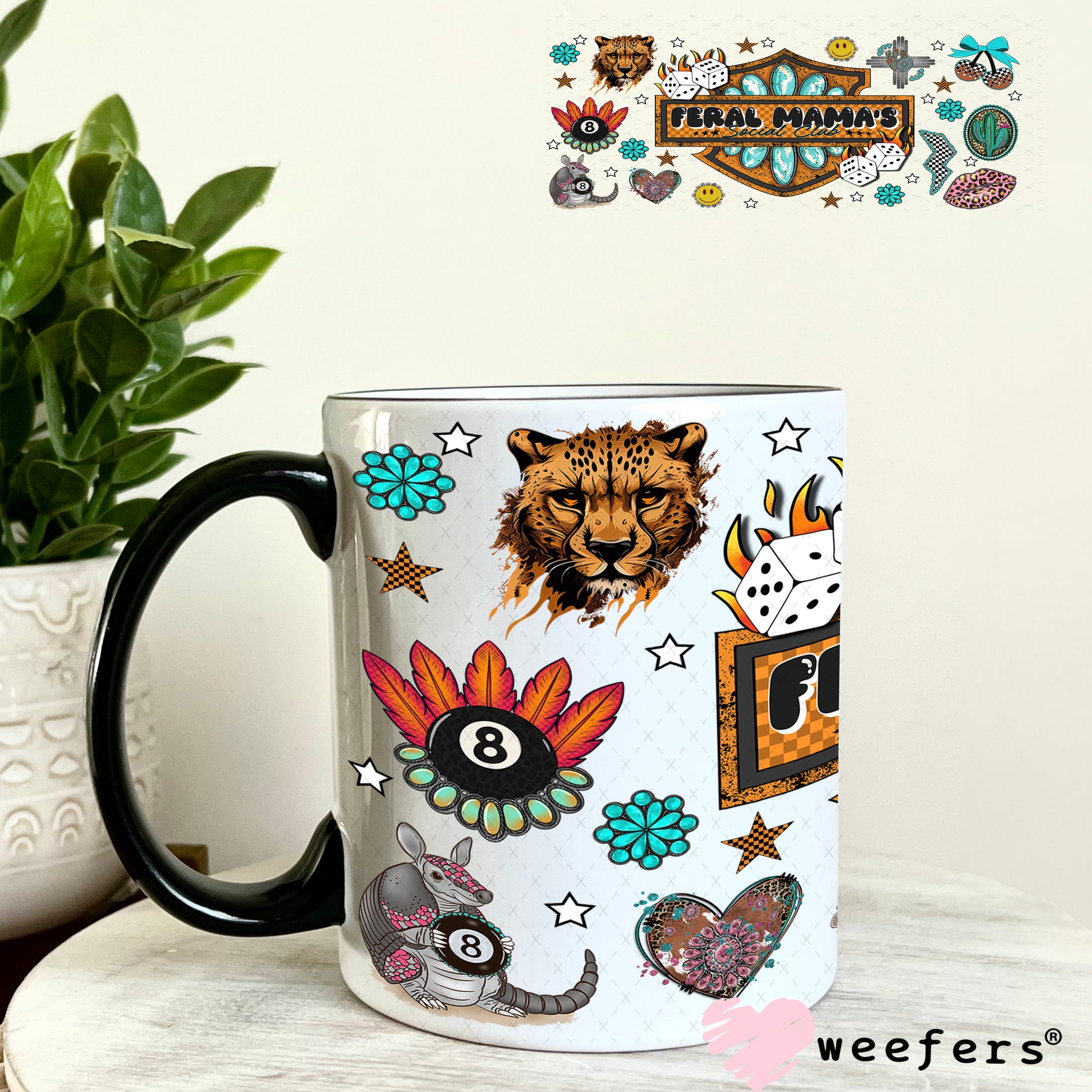 Feral Mama's Social Club UV DTF Cup Wrap - Weefers Exclusive Wrap 11oz Coffee Mug Weefers