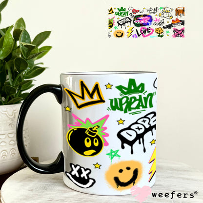 Retro Colorful Graffiti UV DTF Cup Wrap - Weefers Exclusive Wrap Weefers