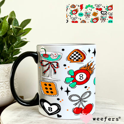 Red Eightball Orange Dice UV DTF Cup Wrap - Weefers Exclusive Wrap Weefers
