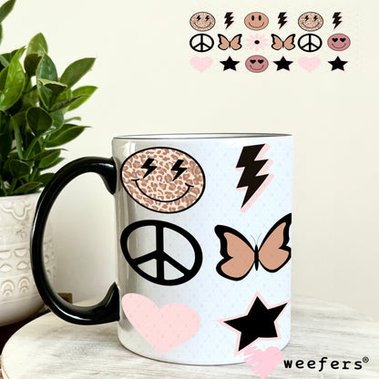 Neutral Smile Faces UV DTF Cup Wrap - Weefers Exclusive Wrap 11oz Coffee Mug Weefers