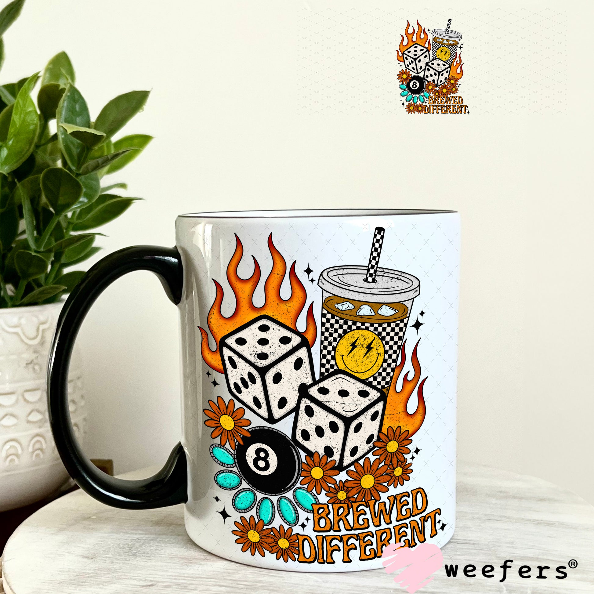 Brewed Different UV DTF Decal 11oz Coffee Mug Weefers