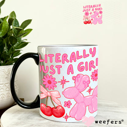 Literally Just a Girl Balloon Dog UV DTF Decal 11oz Coffee Mug Weefers