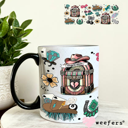 Cowgirl Blues UV DTF Cup Wrap - Weefers Exclusive Wrap 11oz Coffee Mug Weefers